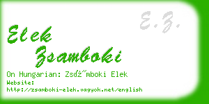 elek zsamboki business card